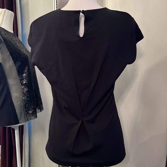 New With Tags BCBGMAXAZRIA Black Obree Sequins and Sheer Top Size Small - Picture 4 of 10